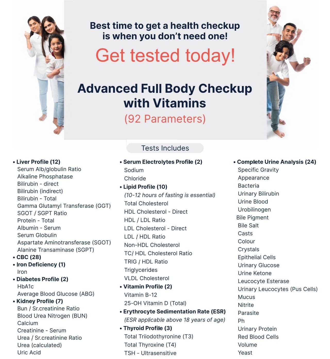 Advanced Full Body Checkup — 92 Tests @ ₹1699